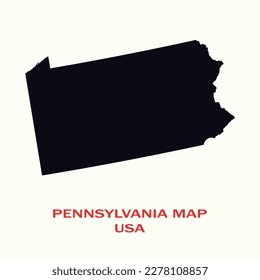 Map of PENNSYLVANIA, Map of PENNSYLVANIA with Solid color, Map of USA state PENNSYLVANIA Vector Illustration, Map of PENNSYLVANIA with Color, USA.