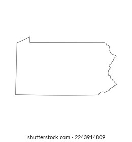Map of the Pennsylvania state in white color isolated on white background. Vector illustration svg