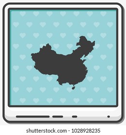 Map of People's Republic of China flat vector icon.