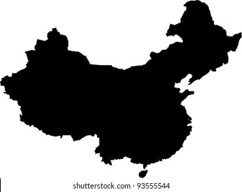 Map of People's Republic of China in vector art - Shutterstock ID 93555544