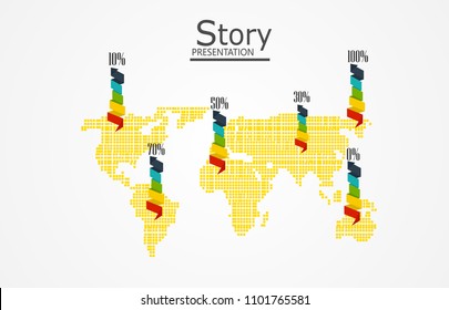 Map percent illustration vector See the location of each country.