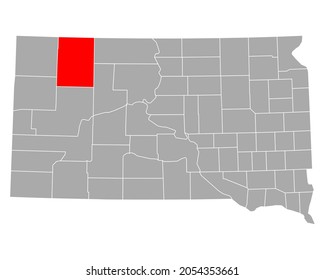 Map of Perkins in South Dakota on white