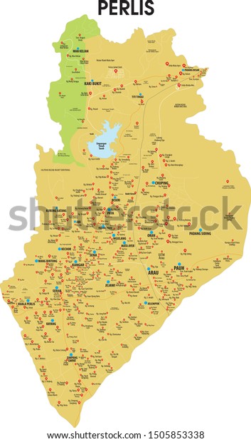 Map Perlis Location Malaysia Stock Vector (Royalty Free) 1505853338