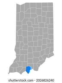 Mapa de Perry en Indiana en blanco