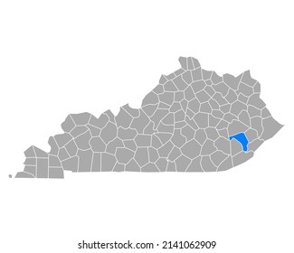 Mapa de Perry en Kentucky en blanco