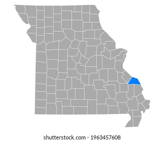 Mapa de Perry en Missouri en blanco