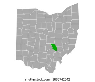 Mapa de Perry en Ohio en blanco