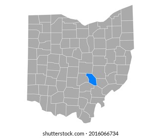 Map of Perry in Ohio on white