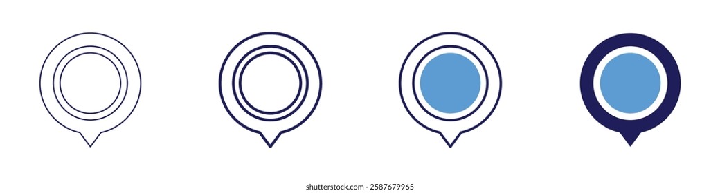 Map personalization settings icon in 4 different styles. Thin Line, Line, Bold Line, Duotone. Duotone style. Editable stroke.