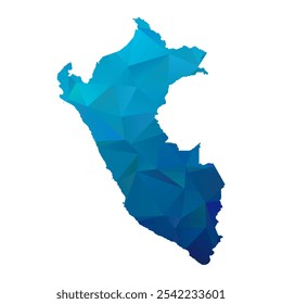 Map of Peru - Blue Polygonal Design For Your. Vector illustration eps 10.