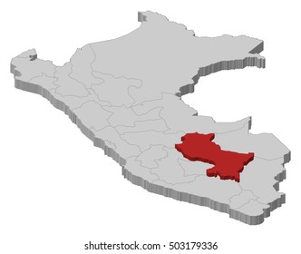 Map - Peru, Cusco - 3D-Illustration
