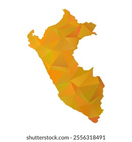 Map of Peru - Gold Polygonal Design For Your. Vector illustration eps 10.