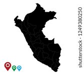 Map of Peru, High Detailed Map of Peru isolated on white background.Vector illustration eps 10