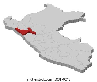 Map - Peru, La Libertad - 3D-Illustration