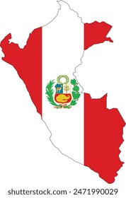 Mapa de Perú logo Vector