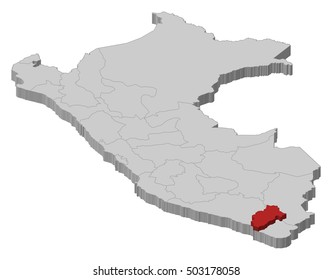 Map - Peru, Moquegua - 3D-Illustration