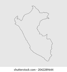 Map of Peru outline silhouette vector illustration
