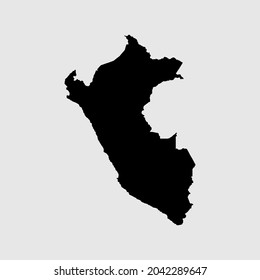 Map of Peru outline silhouette vector illustration
