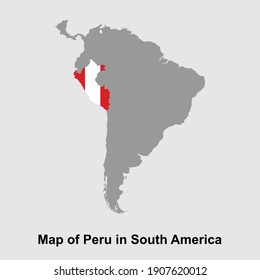 Map of Peru in South America isolated vector illustration