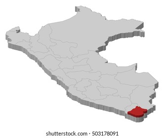 Map - Peru, Tacna - 3D-Illustration