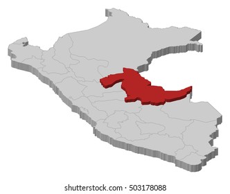 Map - Peru, Ucayali - 3D-Illustration