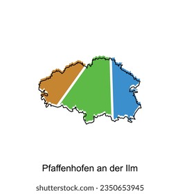 map of Pfaffenhofen An Der Ilm City. vector map of the German Country. Vector illustration design template