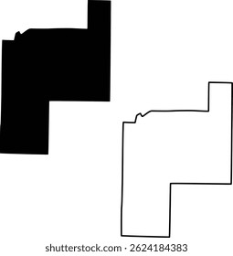 Map of Phelps County Missouri USA Silhouette Flat And Outline Design