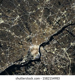 Map Philadelphia City. Pennsylvania. USA