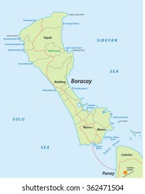 Map of the Philippine island Boracay