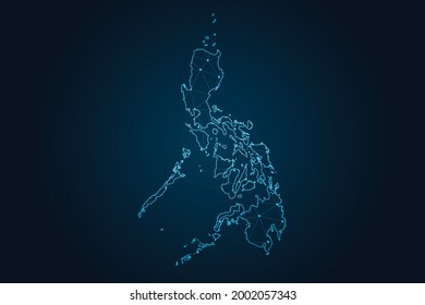 Map of philippines , Abstract mash line and point scales on dark background for your web site design map logo, app, ui,Travel. Vector illustration eps 10.