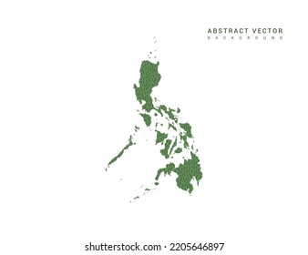 Map of Philippines green simple outline. Stylized minimal line design vector.