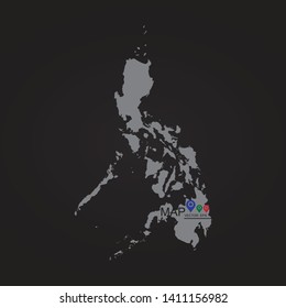 map Philippines. Isolated vector Illustration. 
