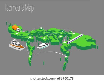 Map Philippines isometric concept. 3d flat illustration of Map Philippines.