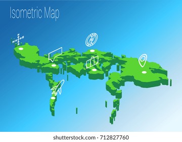 Map Philippines isometric concept. 3d flat illustration of Map Philippines.