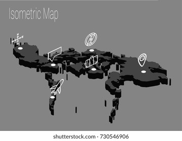 Map Philippines isometric concept. 3d flat illustration of Map Philippines.