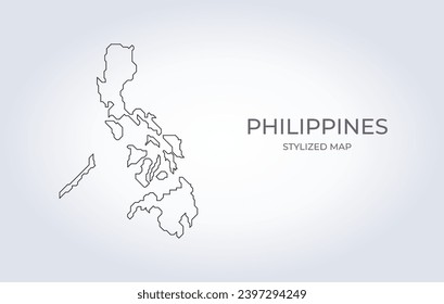 Map of Philippines in a stylized minimalist style. Simple illustration of the country map.
