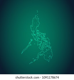 Map of Philippines-Wire frame 3D mesh polygonal network line, design sphere, dot and structure. Vector illustration eps 10.