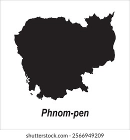 map of Phnom Penh vector illustration symbol design