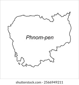 map of Phnom Penh vector illustration symbol design