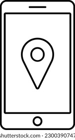 ubicación de gps del pin del teléfono del mapa Esquema