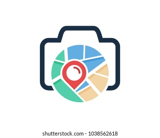 Map Photo Icon Logo Design Element