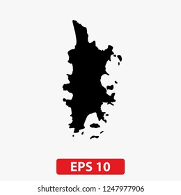 Map of Phuket Island (Thailand). Vector