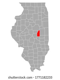 Map of Piatt in Illinois on white