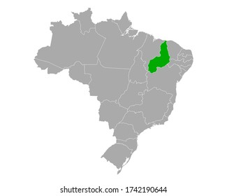 Mapa de Piaui en Brasil en blanco