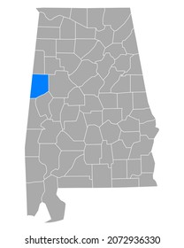 Map of Pickens in Alabama on white background