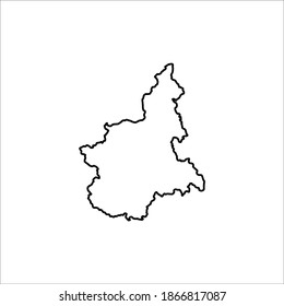 mapa de Piamonte. Ilustración del vector