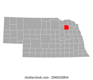 Karte von Pierce in Nebraska auf Weiß