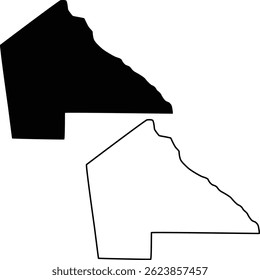 Mapa de Pike County Missouri EUA Silhueta Plano e Design de Contorno