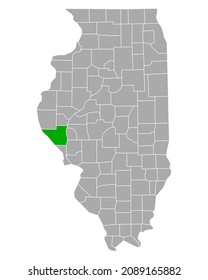 Map of Pike in Illinois on white