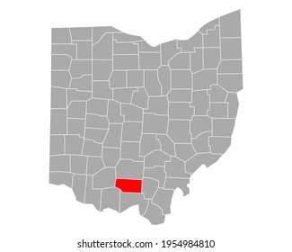 Map of Pike in Ohio on white